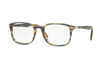 Image of Persol PO3161V Single Vision Prescription Eyeglasses 1049-52 - Striped Brown Grey Frame