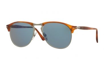 Image of Persol PO8649S Sunglasses 96/56-56 - Terra Di Siena Frame, Blue Lenses