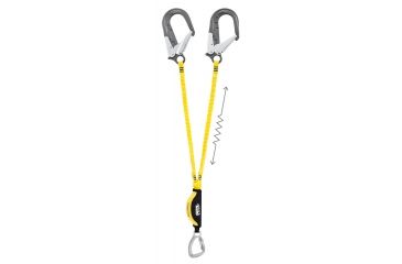 Image of Petzl ABSORBICA-Y 150 MGO double lanyard w/energy absorber, Captive Carabiner, MGO, ANSI, 150cm, 150cm, L64YUM 150
