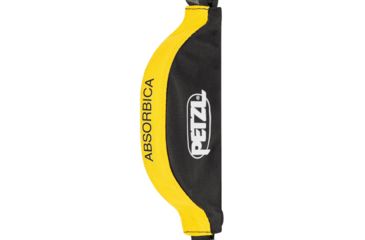 Image of Petzl Absorbica-Y Lanyard w/Energy Absorber, Black/Yellow, 80cm, L012AA00