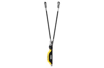 Image of Petzl Absorbica-Y Lanyard w/Energy Absorber, Black/Yellow, 80cm, L012AA00