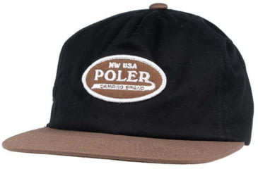 Image of Poler Brand Brand Patch Hat, Black, One Size, 214ACU7004-Black-O/S