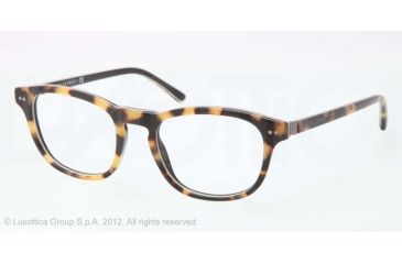 Image of Polo PH2107 Single Vision Prescription Eyeglasses 5299-48 - Leo Tort Vintage Effect Frame, Demo Lens Lenses