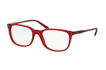 Image of Polo PH2156 Progressive Prescription Eyeglasses 5458-53 - Shiny Semi Trasparent Red Frame