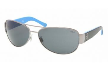 Image of Polo PH3049 Progressive Sunglasses, Gunmetal-Blue Frame, Gray Lens 900287-6415
