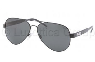 Image of Polo PH3056 Single Vision Prescription Sunglasses PH3056-900387-6014 - Frame Color Shiny Black, Lens Diameter 60 mm