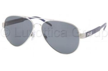 Image of Polo PH3056 Single Vision Prescription Sunglasses PH3056-910487-6014 - Lens Diameter 60 mm, Frame Color Brushed Silver