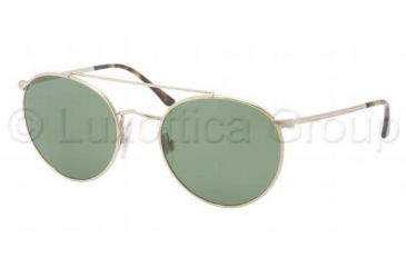 Image of Polo PH3060P Sunglasses 91164E-5120 - Pale Gold Frame, Crystal Green Lenses