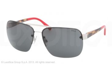 Image of Polo PH3071 Progressive Prescription Sunglasses PH3071-900187-62 - Lens Diameter 62 mm, Lens Diameter 62 mm, Frame Color Shiny Silver