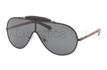 Image of Polo PH3074PQ Sunglasses 902887-0133 - Matte Black Frame, Gray Lenses