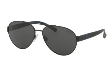 Image of Polo PH3098 Sunglasses 903887-61 - Matte Black Frame, Gray Lenses