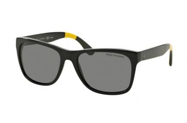 Image of Polo PH4106 Sunglasses 556781-57 - Shiny Black Frame, Polar Grey Lenses