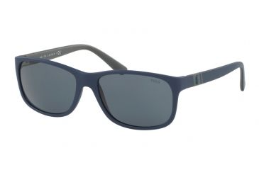 Image of Polo PH4109 Sunglasses 559087-59 - Matte Blue Frame, Grey-blue Lenses