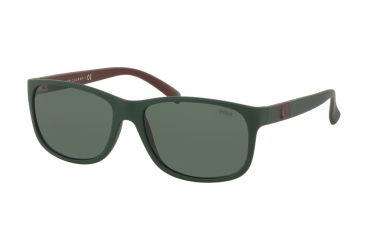 Image of Polo PH4109 Sunglasses 559671-59 - Matte Polo Green Frame, Bottol Green Lenses