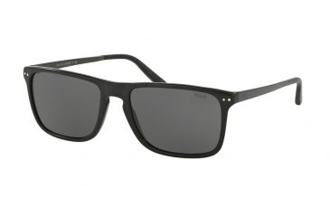 Image of Polo PH4119 Sunglasses 500187-56 - Vintage Black Frame, Dark Gray Lenses