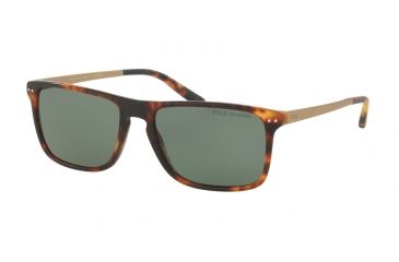 Image of Polo PH4119 Sunglasses 53519A-56 - Tortoise Jerry Vintage Frame, Polar Green Lenses