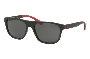Image of Polo PH4131 Sunglasses 528487-57 - Matte Black Frame, Grey Lenses