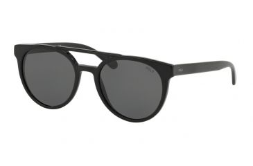 Image of Polo PH4134 Sunglasses 528487-53 - Vintage Black Frame, Dark Grey Lenses