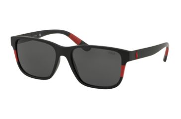 Image of Polo PH4137 Progressive Prescription Sunglasses, 57mm, Matte Black / Red, PH4137-528487-57-PRO