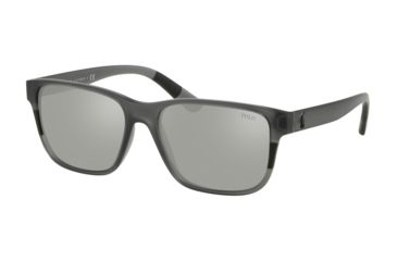 Image of Polo PH4137 Progressive Prescription Sunglasses, 57mm, Matte Trasp Black/Black, PH4137-56966G-57-PRO