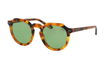Image of Polo PH4138 Sunglasses 5031/2-49 - Havana Tokio Frame, Dark Green Lenses