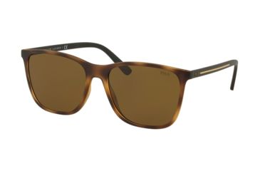 Image of Polo PH4143 Sunglasses 518273-57 - Matte Dark Havana Frame, Brown Lenses