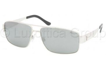 Image of Polo Sunglasses PH3054 90016G-6014 - Shiny Silver Gray Silver Mirror