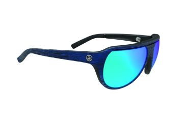 Image of Popticals PopAir Sunglasses, Blue/Black Woodgrain Matte Frame, Gray/Blue Mirror Lens, Polarized, 300010-EUUN