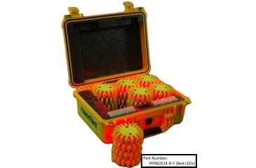 Image of Powerflare 24-Pack PowerFlare Hard Case, Magnetic, Red/Blue LEDs, Tan Shell PFPACK24M-RB-T