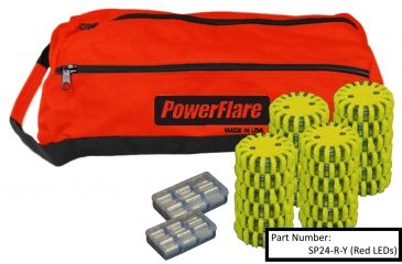 Image of Powerflare 24-Pack PowerFlare Soft Pack, Magnetic, Red/Blue LEDs, Tan Shell SP24M-RB-T