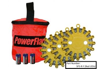 Image of Powerflare 3-Pack PowerFlare Soft Pack, Magnetic, Red/Blue LEDs, Tan Shell SP3M-RB-T