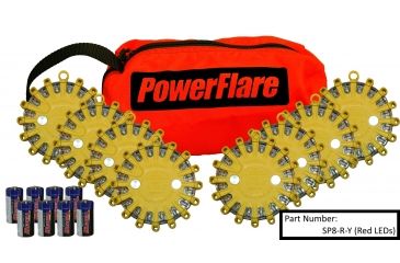 Image of Powerflare 8-Pack PowerFlare Soft Pack, Magnetic, Red/Blue LEDs, Yellow Shell SP8M-RB-Y
