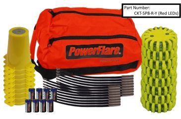 Image of Powerflare 8-Position Cone Adapter Kit with 8-Pack Soft Pack of Magnetic PowerFlare Lights, Red/Blue LEDs, Yellow Shell CKT-SP8M-RB-Y