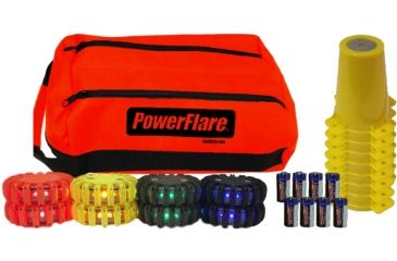 Image of Powerflare 8-Position Cone Adapter Kit with 8-Pack Soft Pack of Magnetic PowerFlare Lights, Assorted CKT-SP8M-TL