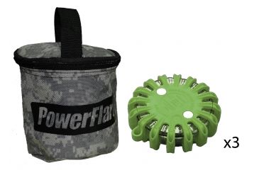 Image of Powerflare PF-200 Softpack,  3 Safety Lights,Amber LED,ACU Bag,3 Batteries, Olive Drab Shell SP3ACU-A-OD