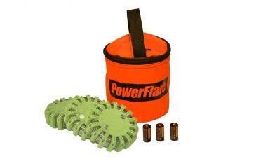 Image of Powerflare PF-200 Softpack,  3 Safety Lights,Amber LED,Orange Bag,3 Batteries, Olive Drab Shell SP3O-A-OD