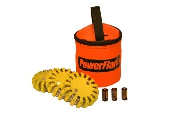 Image of Powerflare PF-200 Softpack,  3 Safety Lights,Amber LED,Orange Bag,3 Batteries, Yellow Shell SP3O-A-Y