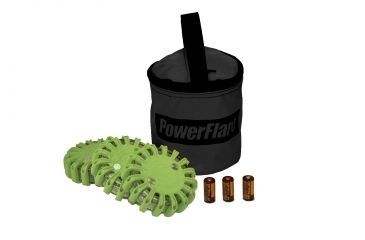 Image of Powerflare PF-200 Softpack,  3 Safety Lights,Amber LED,Black Bag,3 Batteries, Olive Drab Shell SP3BK-A-OD