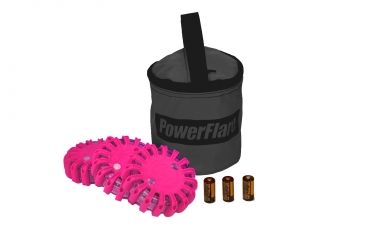 Image of Powerflare PF-200 Softpack,  3 Safety Lights,Amber LED,Black Bag,3 Batteries, Hot Pink Shell SP3BK-A-HP