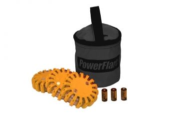 Image of Powerflare PF-200 Softpack,  3 Safety Lights,Amber LED,Black Bag,3 Batteries, Orange Shell SP3BK-A-O