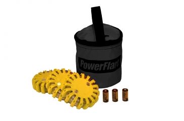Image of Powerflare PF-200 Softpack,  3 Safety Lights,Amber LED,Black Bag,3 Batteries, Yellow Shell SP3BK-A-Y