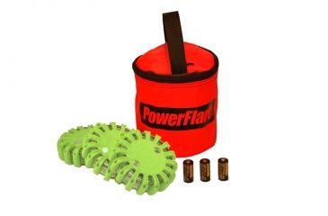 Image of Powerflare PF-200 Softpack,  3 Safety Lights,Amber LED,Red Bag,3 Batteries, Olive Drab Shell SP3R-A-OD