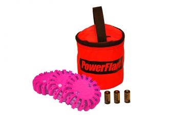 Image of Powerflare PF-200 Softpack,  3 Safety Lights,Amber LED,Red Bag,3 Batteries, Hot Pink Shell SP3R-A-HP