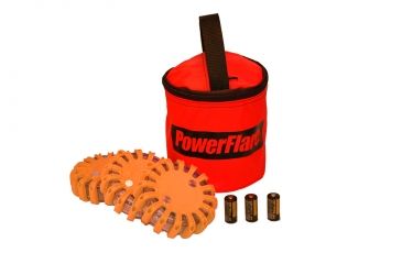 Image of Powerflare PF-200 Softpack,  3 Safety Lights,Amber LED,Red Bag,3 Batteries, Orange Shell SP3R-A-O