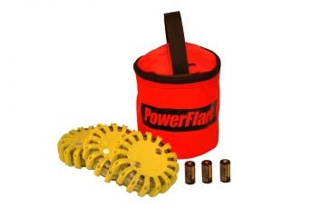 Image of Powerflare PF-200 Softpack,  3 Safety Lights,Amber LED,Red Bag,3 Batteries, Yellow Shell SP3R-A-Y