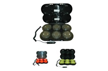 Image of PowerFlare PF-200R Rechargeable Safety LED Light Kit, Pack of 6, Olive Drab, Orange, Yellow