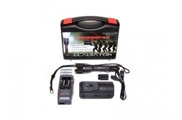 Image of Powertac Gladiator Rechargeable Package - 750 Lumen LED Flashlight w/Rechargeable Batteries and Home Charger GLADIATOR-RECHARGABLE