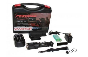 Image of PowerTac Warrior Rechargeable LED Flashlight 650 Lumens, Black