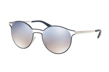 Image of Prada CINEMA PR62SS Progressive Prescription Sunglasses PR62SS-TFM5R0-53 - Lens Diameter 53 mm, Frame Color Blue/Silver