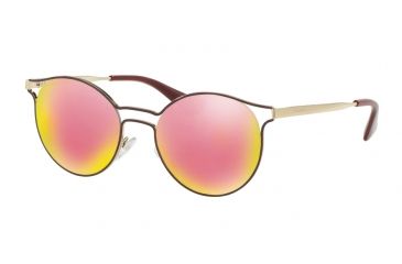 Image of Prada CINEMA PR62SS Progressive Prescription Sunglasses PR62SS-USH5L2-53 - Lens Diameter 53 mm, Frame Color Bordaux/pale Gold